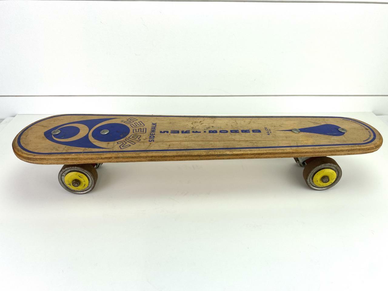 Vintage 1970s Skateboard Super Clay Wheels Side Walk Surfer 60s