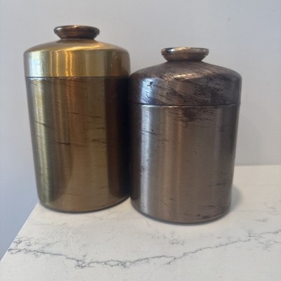 Beautiful Dunhill Humidor Vintage Mid Century Modern Brushed Copper Brass Pair