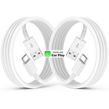 2Pack USB A to USB C CarPlay Cable 3ft for iPhone 17 16 15 Pro Max iPad TPE