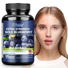 Wild Blueberry - Antioxidant, Brain Health, Boosts Vision Memory, High Strength