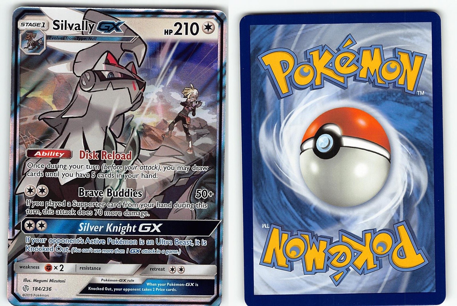 SILVALLY GX 184/236 HOLO RARE GX COSMIC ECLIPSE POKEMON LP
