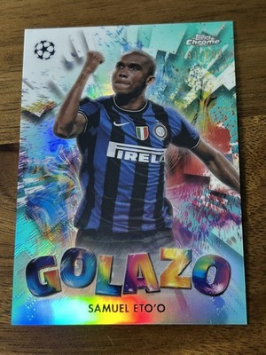 2024-25 Topps Chrome UEFA Samuel Eto o Golazo Aqua Refractor /199
