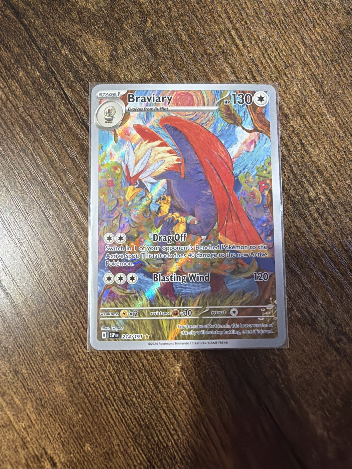 Braviary 214/191 Sv08: Surging Sparks Holo NM