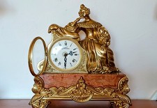 Vintage Italy Figural Lancini Mantel Mantle Clock. 20th century.