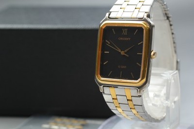 Vintage 1980er-1990er Orient C752A1-40 CA Black Tank Quartz Damenuhr JAPAN