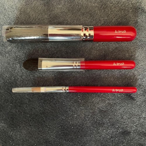 Kumano Fude Ai Brush 3 Piece Cosmetic Brush Set Face Shadow Lip Genuine