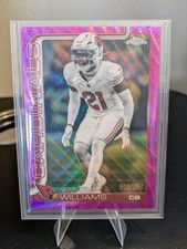2025 Topps Chrome - Garrett Williams Pink Wave Refractor /250 Arizona Cardinals