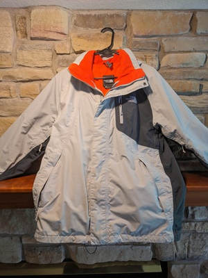#ad North Face Men#x27;s HyVent N Waterproof Jacket Size M Gray Orange $34.00