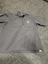Vintage Ben Davis Shirt Mens XLarge Black 1/4 Zip Utility Mechanic Workwear USA