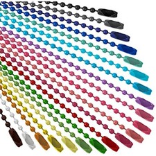 SANNIX 100Pcs Ball Beads Chain, Bulk Dog Tag Metal Chain, 4.72 Inch Ba