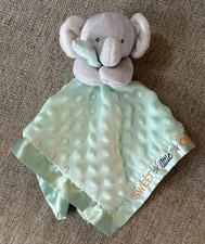 Carter's Child of Mine Green Sweet Little One Grey Elephant Lovey Blanket Rattle