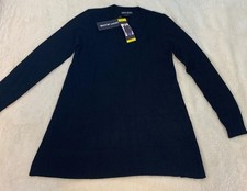 DKNY Jeans Women's Black Rib Knit VNeck Sweater NWT Long Sleeve Size XS