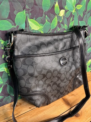 Coach Black Signature Monogram Crossbody Bag - Picture 2 of 10