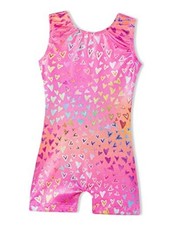Gymnastics Leotards for Girls Sparkly One 5-6 Years Nenon Love Heart Biketard