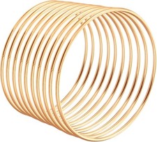 10PCS Golden Metal Hoops for Macrame Crafts Floral Wreaths, 3.93 Inch