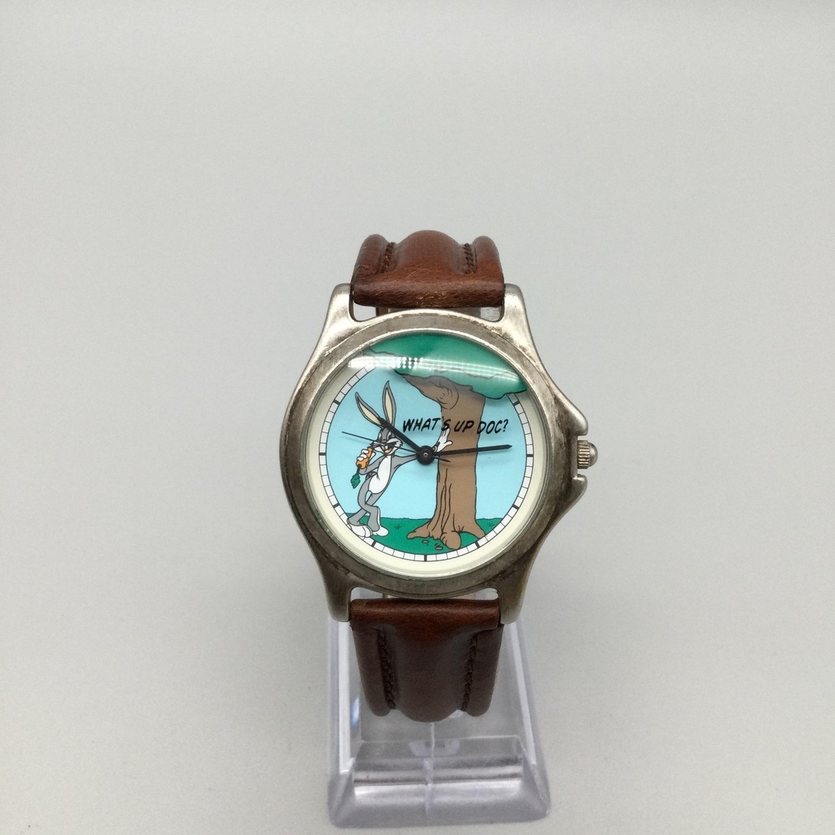 時計 R.Bonny Vintage Fossil Warner Bros Mens Watch 37mm Bugs Bunny Dial Leather