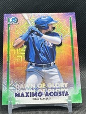 2021 Bowman Chrome Dawn of Glory Mega Box Mojo Green Refractor /99 Maximo Acosta