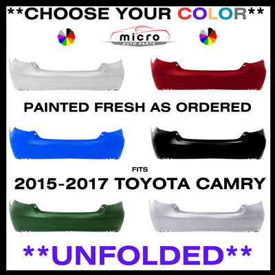 NEW REAR BUMPER FOR 2015-2017 CAMRY PAINTED *CHOOSE YOUR COLOR* TO1100315