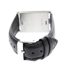 CARTIER TANK BASCULANTE MM W1011258 23.5mm SS Leather Silver Dial Quartz #C067 2