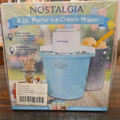 Nostalgia 4-Quart Electric Ice Cream Maker Old Fashioned Blue New in Box