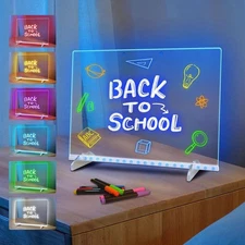 LED Note Board with 7 Colors, Includes Adapter, 13"X10" Led Drawing Board for Ki