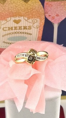 10k massiv Gold LOVE Ring***11 Dimonds**hochglanzpoliert**Gr.7**8mm breit***WB303