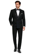 Neil Allyn 100 Wool Tuxedo 40R 34R Double Breasted Peak Lapel Formal