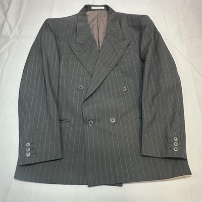 スーツ [vintage]  yves saint laurent jacket Vintage Yves Saint Laurent Suit Jacket Mens 42 Gray Wool Pinstripe