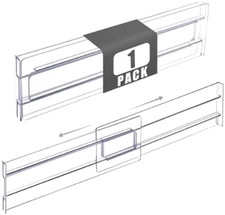 Adjustable Drawer Dividers 1 Pack Clear Expandable 27.5 to 52 cm 8 cm High Kitch