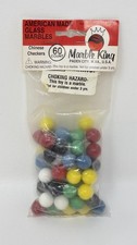 Vintage SEALED 60x Chinese Checkers Glass Marbles, Marble King