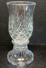 Vintage Cut Lead Crystal Hurricane Lamp 2 Piece Pineapple Pattern