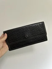 Vintage COACH Signature Embossed Leather Black Envelope Wallet Clutch Unique