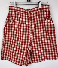 True Vintage 1940  s Women Checks  Plaid High Waisted Shorts- TIDE  LINE DRYED