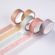 DIVERSEBEE Pastel Washi Tape Set, 5 Rolls Decorative Scrapbook Tape, Cute Cr...