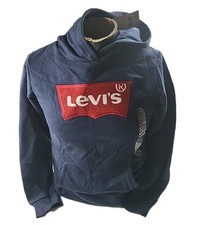 Levis Youth Size 14/16 Blue Pullover Hoodie Chenille Logo PS