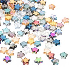 8mm Crystal Star Beads, 200 Pcs Star Bead, Mix Color