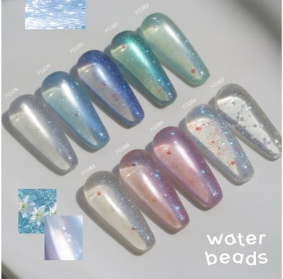 FROM THE NAIL Waterbeads 10 Colors Set Cat Eye Gel Nail Polish Glitter K-Beauty