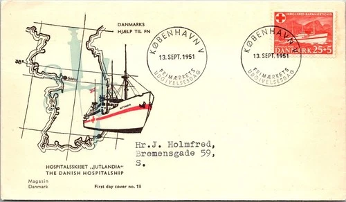 Denmark FDC 1951 M/S Jutlandia - Copenhagen - J28172