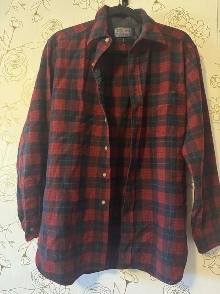 Pendleton Virgin Wool Plaid Shirt Woman’s Large Plaid  USA 1980’s 055 - Image 2 of 4