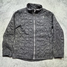 The North Face Jacket Boys L 12/14 Black ThermoBall Quilted Puffer Full Zip SPOT
