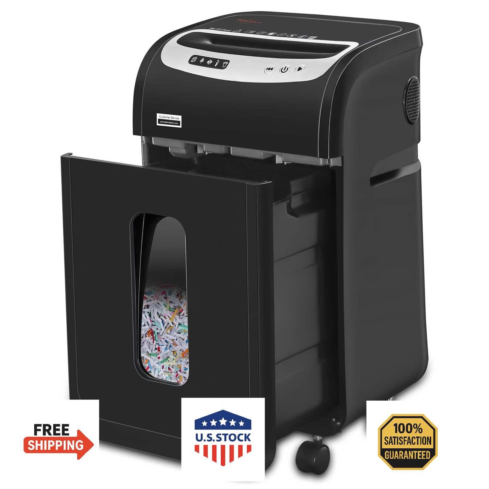VidaTeco Heavy Duty 20-Sheet Micro Cut Paper Shredder 60 Min Run for Home Office