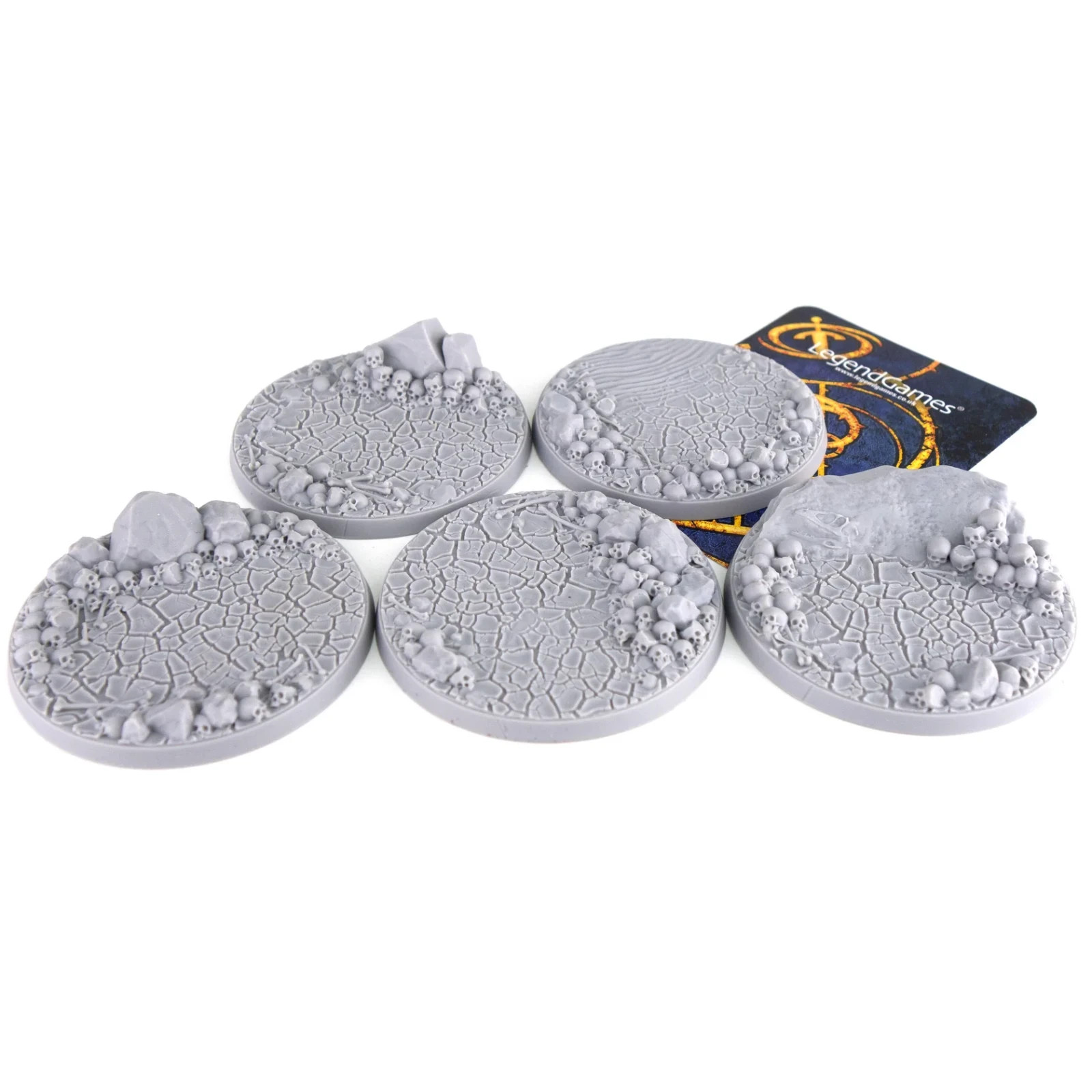 Skull Cracked Earth 60mm x 5 Round - Scenic Bases - Legend Games