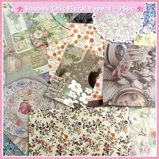 Vintage   Mixed Floral Scrapbook Ephemera Pack   25pc Junk Journal Collage Paper