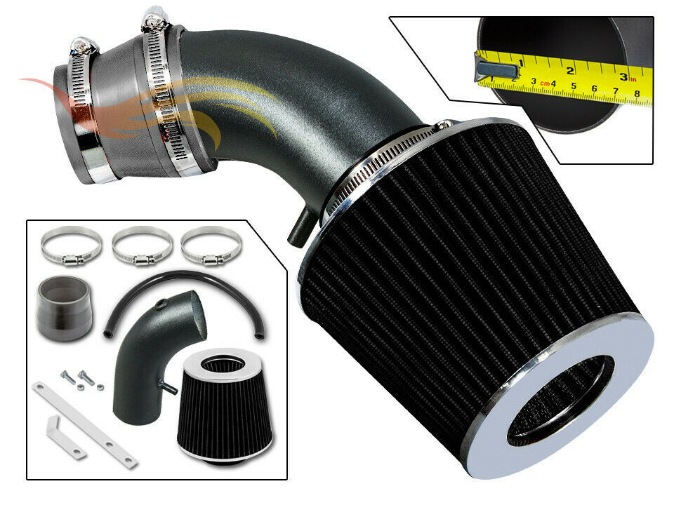 BCP RW GREY For 01-09 PT Cruiser 2.4L Non-Turbo Air Intake System +Filter