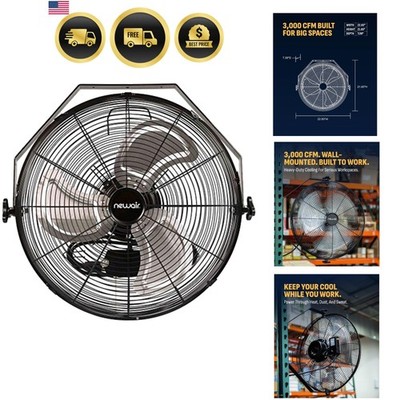18 in. Wall-Mounted High Velocity Fan | Powerful 3,000 CFM Industrial Fan for...