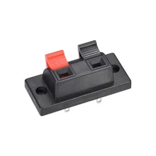 2 Way Spring Speaker Terminal Clip Push Release Connector Cable Block 19.5mm