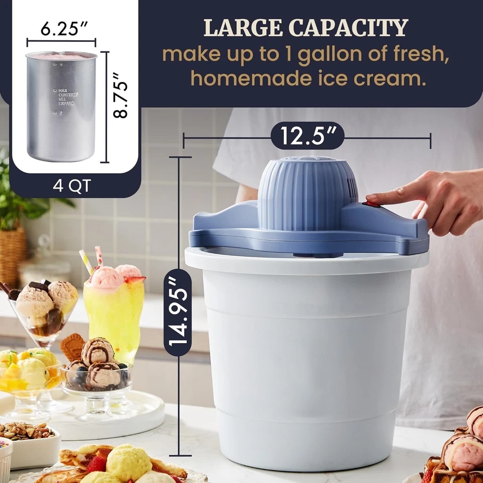 Máquina de helados sorbetes y yyogur helado de plástico resistente potente 50 Вт США - Изображение 2 из 4