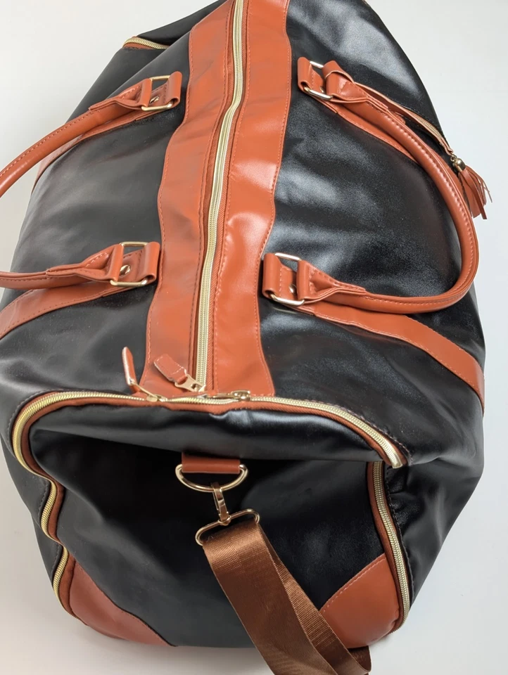 Трансформируемый путешествий одежды спортивная сумка черный коричневый искусственной кожи ручная кладь... - Изображение 3 из 4