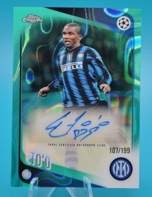 2025-26 Topps Chrome UCC Samuel Eto'o Aqua Lava Refractor Auto /199 Inter Milan