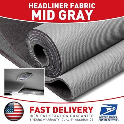 Gray Flat Knit Headliner Fabric with Foam Backing Roof Liner Repair Material